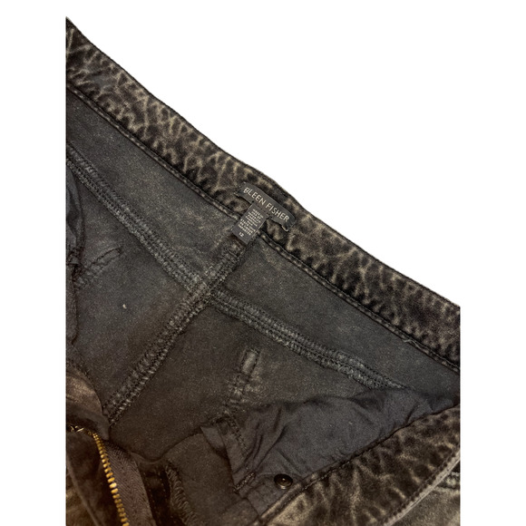 Eileen Fisher Velveteen Mineral Washed Skinny Jeans Black Gray 12 - Picture 6 of 10